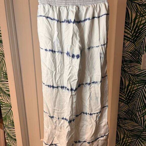 Bella Dahl Smocked Waist Wide Leg Pants in Navy Tie Dye XS - Picture 3 of 9